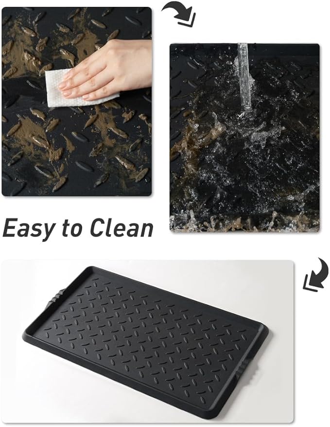 Extra Large Boot Tray 48 Inch Boot Storage Heavy Duty Rubber Mats for Floor Waterproof Shoe Mat Tray for Entryway Multi Use Shoe Rug 16x47.5 Inches