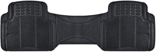 BDK Heavy Duty Rugged Ridged Complementary Rubber Rear Floor Mats Liners, All Weather Protection, Designed for Trucks Cars Sedan SUV