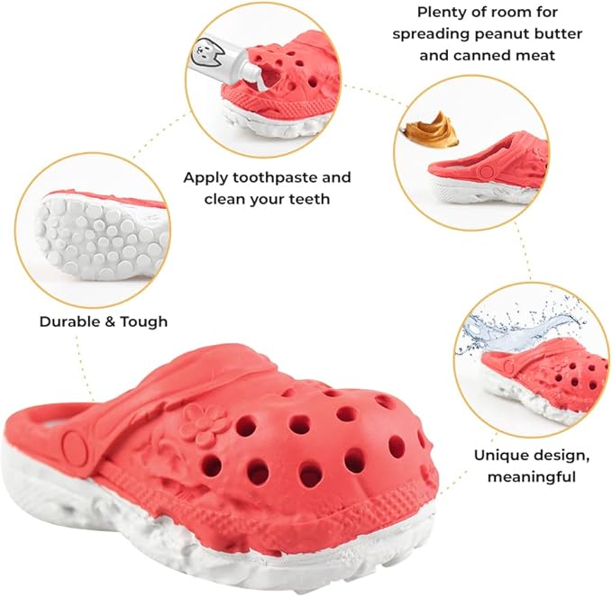 Dog Chew Toys,Durable Rubber Slipper Toy for Puppy,Dog Tough Toys for Pet Training and Cleaning Teeth,Interactive Puppy Toys Aggressive Chewers Small Meduium Breed