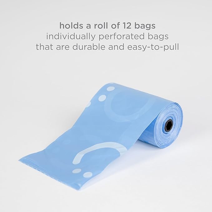 Ubbi On-the-Go Gray Bag Dispenser and Waste Disposal Bags Refill, 60 Lavender Scented Diaper Bags, Baby Savings Bundle, New Parent Gift