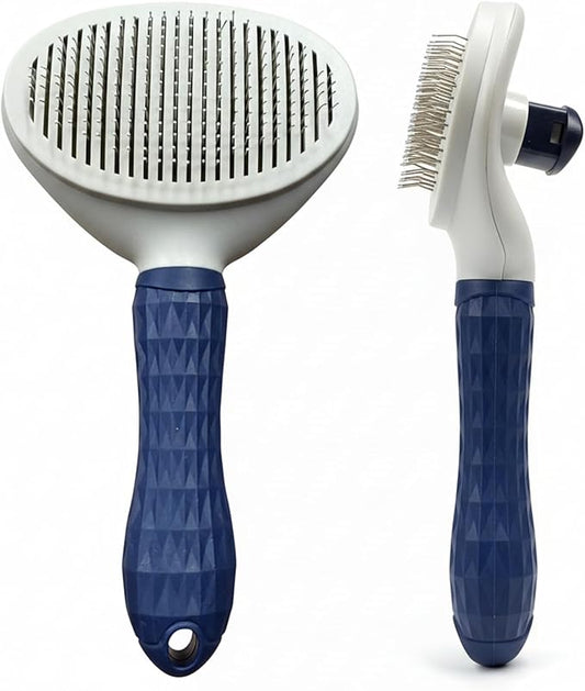 Brooklyn Pet Gear BPG Pet Grooming Tools for Dogs & Cats- Self-Cleaning Slicker Brush, Removes Loose Hair- Skin Safe Easy to Use Deshedding & Detangling Grooming Tool for All Coat Types