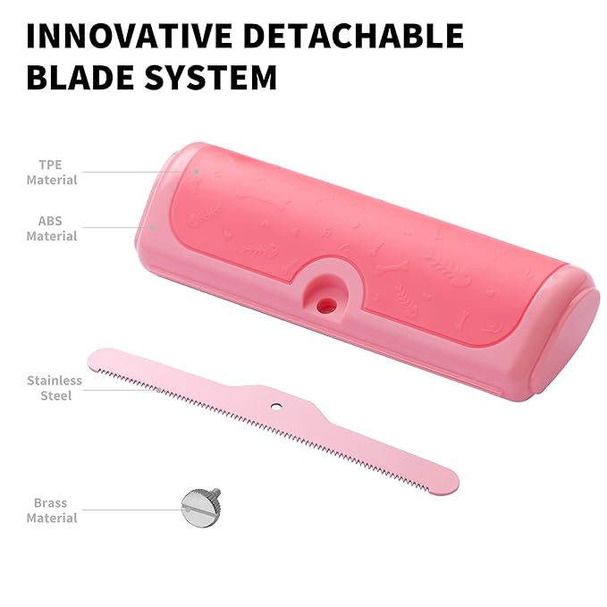 Gentle Deshedding Brush for Dogs & Cats – Wide Shallow Comb for Loose Hair – Safe for Sensitive Skin – Pink