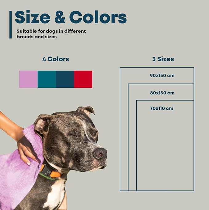 Extra Large Dog Towel Soft Absorbent Bath Pet Towels for Drying Dogs, Elastic Terry Microfiber Soft Towel, Machine Washable, Quick Dry, Multipurpose (L, XL, 2XL) (Green, XL)