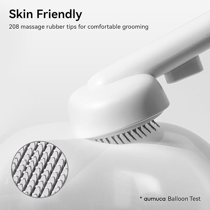 aumuca Cat Brush for Shedding, Cat Brushes for Indoor Cats, Cat Brush for Long or Short Haired Cats, Cat Hair Brush Cat Grooming Deshedding Brush for Dog Kitten Rabbit Massage Removes Loose Fur, White
