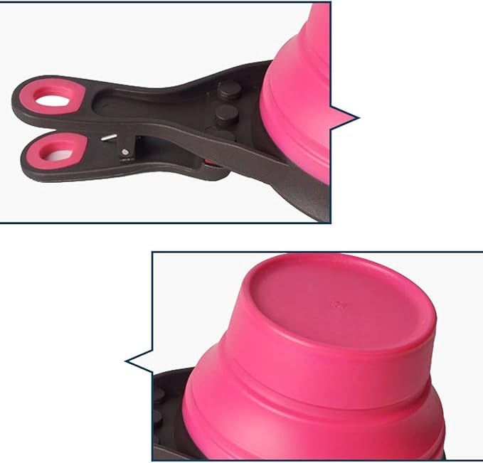 Acronde Collapsible Pet Scoop Silicone Measuring Cups Set Sealing Clip 3 in 1 Multi-Function Scoop Bowls Bag Clip for Dog Cat Food Water Set of 2 (1 Cup & 1/2 Cup Capacity) (Multicolor)
