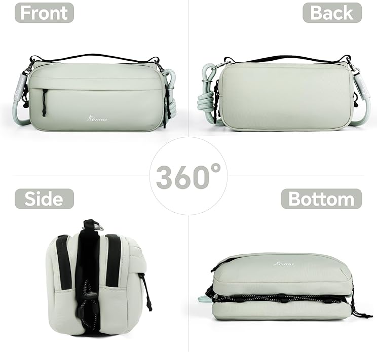 Small Crossbody Travel Bag for Women, Water-Resistant Nylon, RFID Blocking, Organizer with Bottle Slot, Adjustable Rope Strap