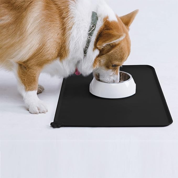 AUDWUD Silicone Waterproof Pet Feeding Mats,Anti Slip Bowl Pad,Dog Mat for Food and Water