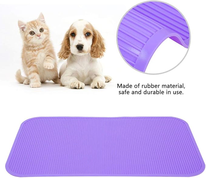 Pet Grooming Mat, Pet Grooming Bathing Training Table, Professional Pet Grooming Table Top Mats Premium Non Slip Rubber Mat, Durable, Waterproof, and Easy to Clean (Purple)