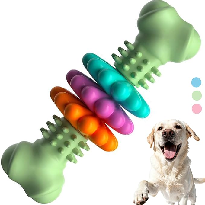 Puppy Teething Toy, Indestructible Dog Chew Toys for Aggressive Chewers, Interactive Bone Dog Toy for Small & Medium Breeds, Tough Puppy Toys to Keep Them Busy and Clean Teeth