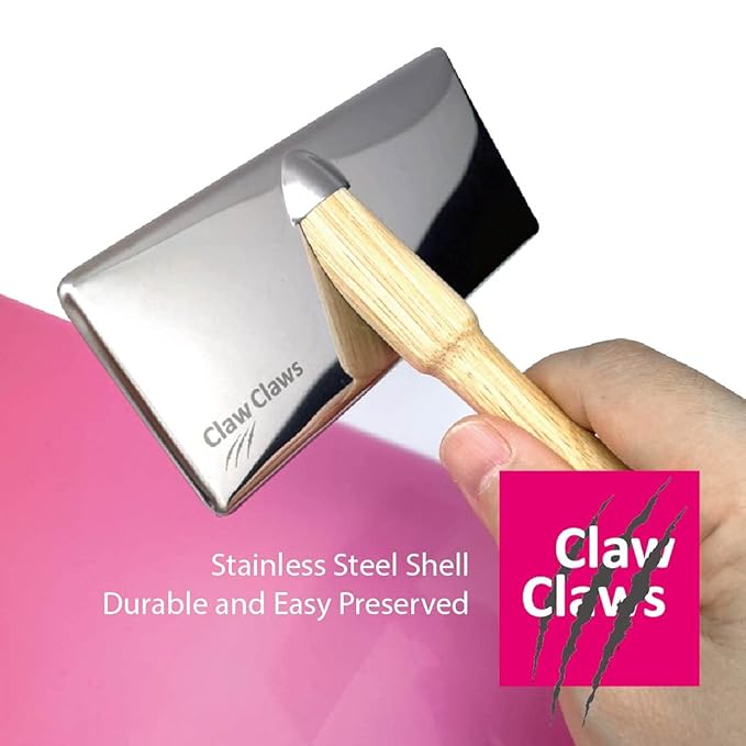 Claw Claws Pet Slicker Brush for Large Dogs, Wooden Handle with Stainless Steel Soft Pins, Gently Remove Tangled, Loose Undercoat and Mats Hair, Pet Grooming Brush Tool (8"), Wool Needle Felting Brush