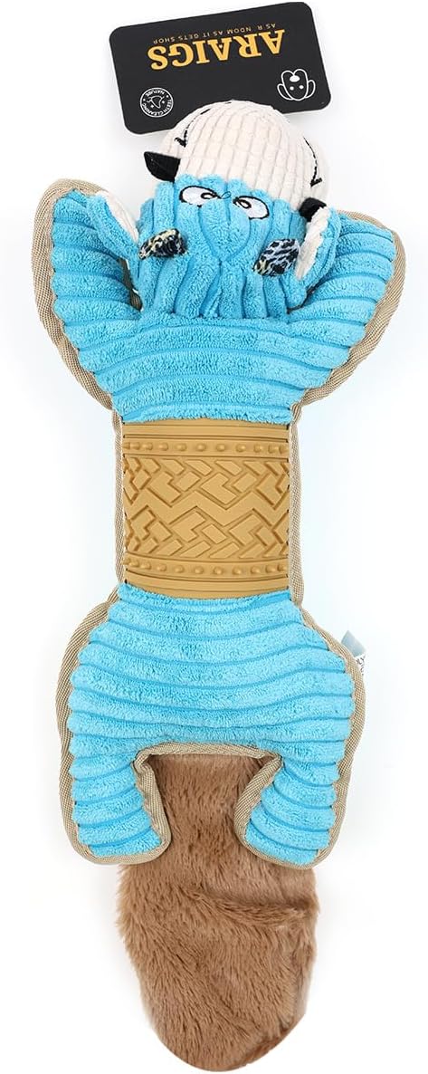 ARAIGS Pet Companion Squeaky Plush Toy - Comforting Dog & Cat Plush Toys with Squeaker, Soft Cuddly Companion for Anxiety Relief, Training & Play - Premium Quality Pet Toys 4 Pack