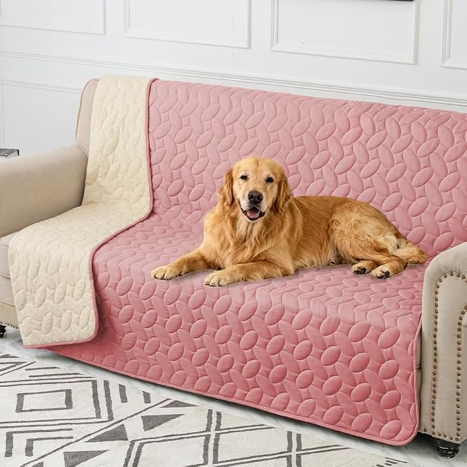 Ameritex Pet Bed Cover Dog Bed Blanket for Sofa and Furniture Waterproof New Pattern Design (68x82 Inch, Pink)