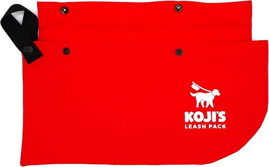 Koji's Leash Pack with Buttons | Hands-Free Dog Waste Carrier & Organizer | Anti-Swing Hammock Pouch for Used Poop Bags, Phone, & Keys | Secure Attachment for Running, Hiking & Walking (Made in USA)