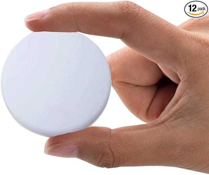 Door Knob Wall Shield, 12PCS White Round Soft Rubber Wall Protector Self Adhesive Door Handle Bumper (Small Round 1.57", White)