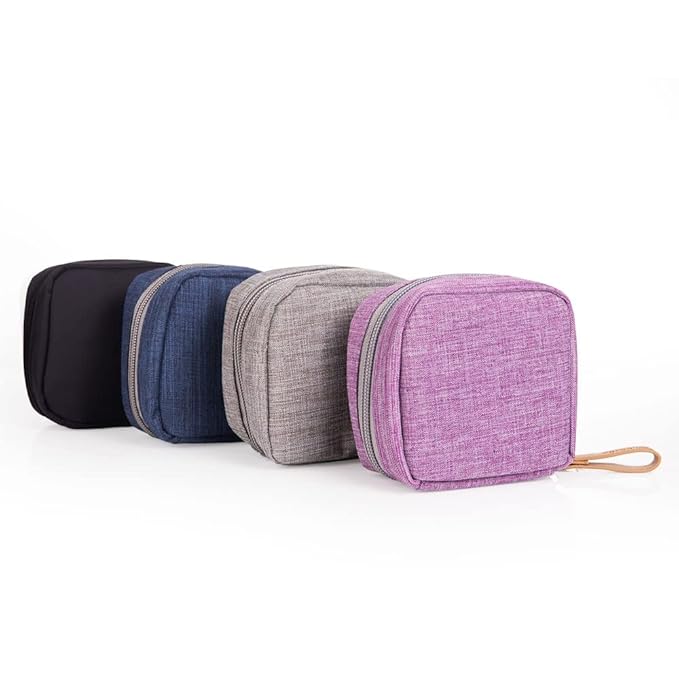 Hekyip Mini Cosmetic Bag, Travel Makeup Pouch, Portable Waterproof Cosmetic Pouch for Ladies Women, Mini (Mini Purple)