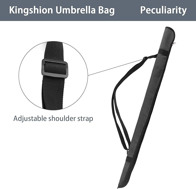 35" Umbrella Bag, Wet Umbrellas Bags with Shoulder Strap Waterproof Anti Dust Reversible Umbrella Cover Carry Case for Storage Travel Home Car - Dark Grey