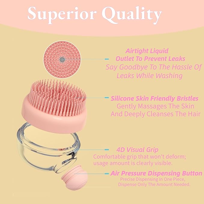 Dog Bath Scrubber Brush, 2Pcs Pet Dog Grooming Massage Shampoo Bath Brush with Soap and Shampoo Dispenser Soft Silicone Bristle for Long Short Haired Dogs Cats Shower-Green