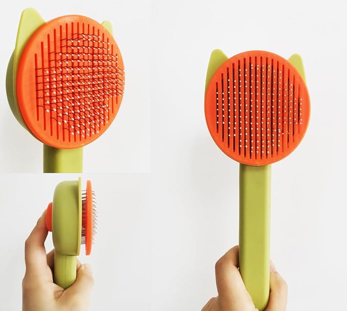 10PCS Cat & Dog Grooming Kit, Self-Cleaning Brush Removes Loose Hair, Pet Bath Brush, Massage Glove, Nail Clipper, Flea Comb