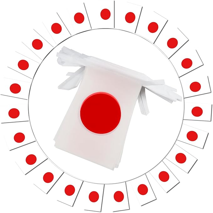 Japan String Flag Pennant Banner - 38 Flags, 42 Feet Small Mini Japanese Flags Bunting Banner for Country Decoration, School, Party, Sports Events