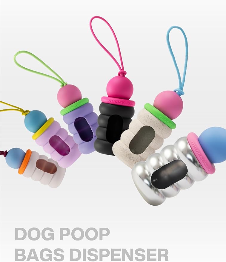 Maogoublue Dog Waste Bag Dispenser Pet Poop Bags Holder for Leash Lightweight Doggie Waste Bags Dispensers with Leash Attachment Includes 15 Bags (Matcha green)
