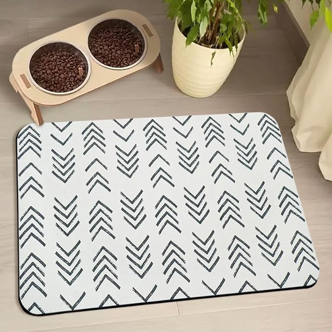 Dog Food Mats for Floors Waterproof, Dog Cat Water Bowl Mats Pet Feeding Absorbent Mat Dog Cat Pet Placemats for Food and Water 17 * 30 inch