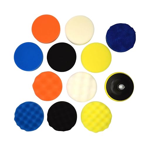 BLINGOBLING 12Pcs 3inch Foam Buffing Polishing Pads Kit, with Coral Fleece Pad, Backing Plate, M10 Drill Adapter, Car Buffing Kit for Car Polishing, Waxing, Sealing Glaze (12Pcs-3inch)