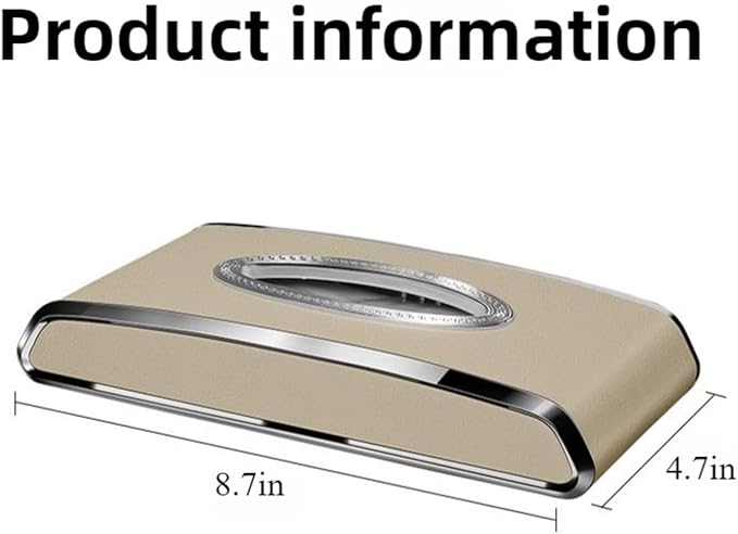 Leather Car Tissue Box for Car Interior, Multi-Function Tissue Holder with Visor Clip, Armrest & Back Seat Napkin Organizer, Vehicle Tissue Dispenser Accessories (Brown Flat)