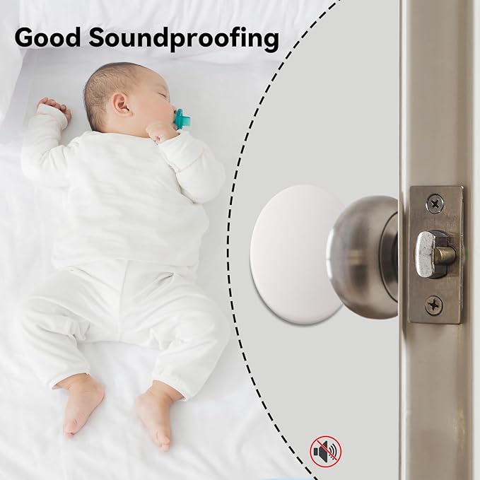 JULBEAR Door Stopper Wall Protector, 20PCS Door Knob Stoppers Wall Protector with Strong Back Adhesive,Quiet, Shock, Absorbent Silicone, Door Handle Bumpers and Protect Wall Surfaces (Round 2 inch)