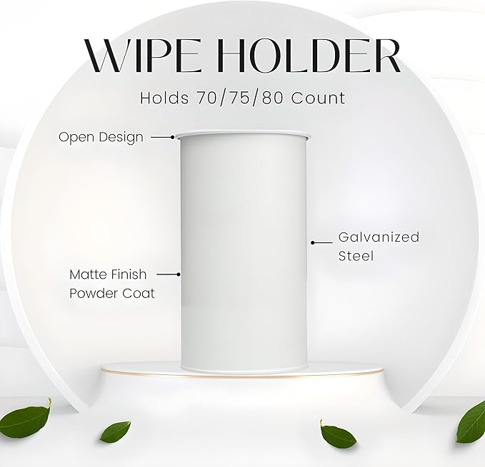 TEKHEUTEN Wipe Holder for Kitchen/Bathroom Counter, Disinfectant Wipe Container, Modern Kitchen Decor, Vintage Countertop Wipe Storage Organizer Caddy, White Color