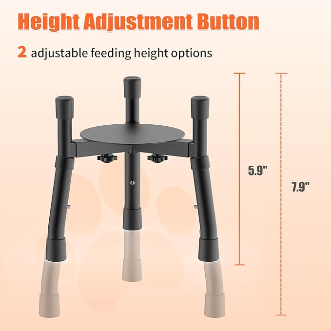 Elevated Dog Bowls Stand with Adjustable Height and Width [Stand Only], Raised Dog Bowl Stand, Elevated Pet Water & Food Feeder for Small&Medium Dogs, Adjustable Wide 6.3"-10.2", 2 Height Adjustment