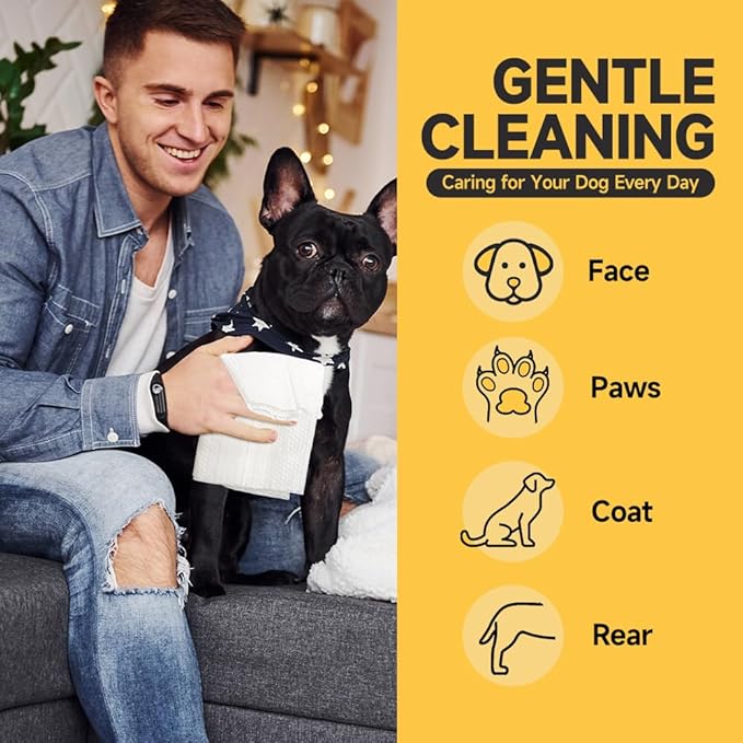 MOMENPET 3-in-1 Pet Wipes for Dogs & Cats, Cleaning, Hydrating, Grooming Wipes for Paws, Body, Eyes, Ears and Butt, Unscented, 400 Count