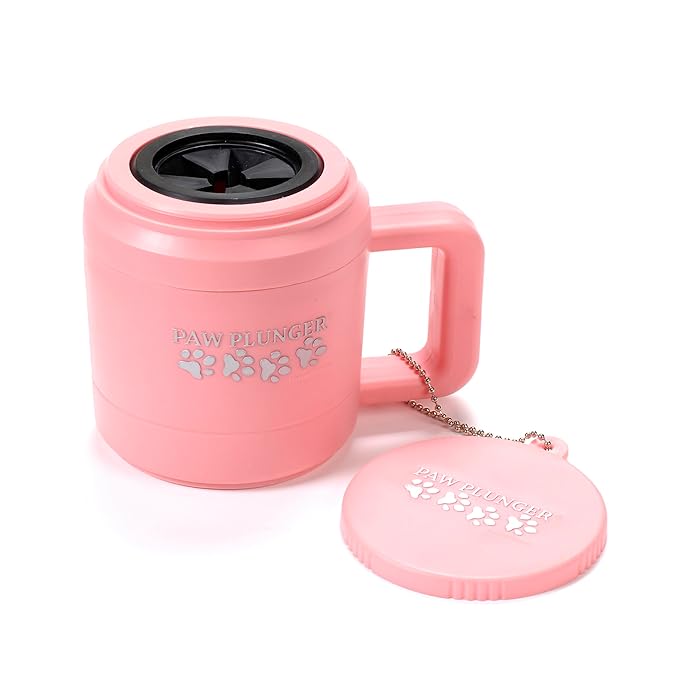 – Dog Paw Cleaner - Puppy Essentials - Portable Dirty Paw Washer - Ideal for Small Dogs - Pink