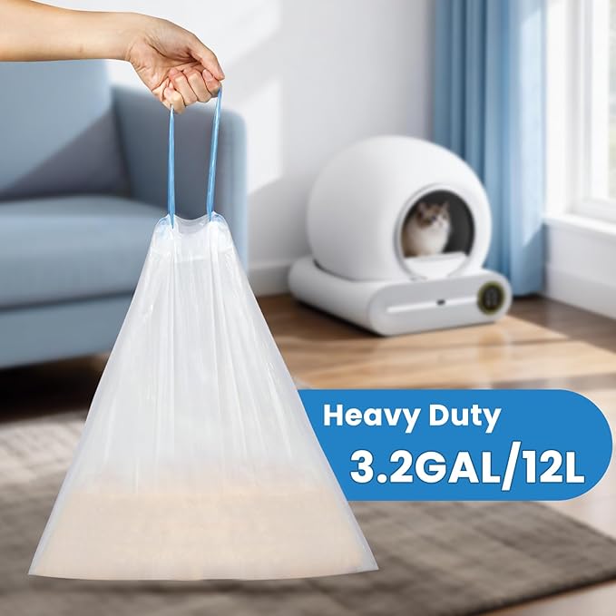 120count Cat Litter Box Liner Automatic Litter Box for Cat Polyethylene Compatible with MeoWant MW-SC01/MW-SC02 1.5 Mil Heavy Disposable Scent Free 22lb Load, 17.7 x 19.68 in