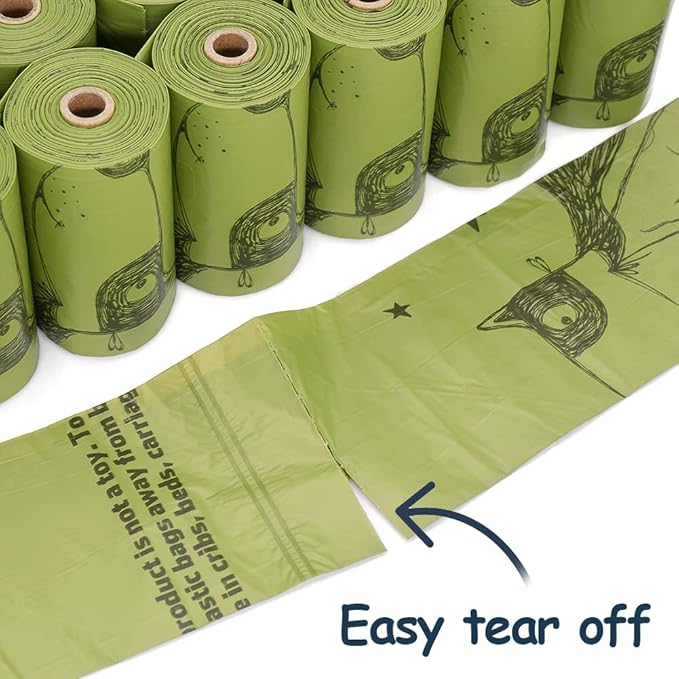 Ley's Dog Poop Bags 360 Count,Unscented Extra Thick Waste Bags with Dispenser, 100% Leak-Proof Doggie Bag Refill Rolls