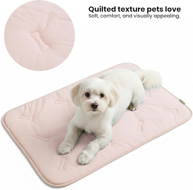 Cooling Pet Mat – 41x28.5 Dog or Cat Cool & Comfy, Soft Breathable Self-Cooling Pad, Pet-Safe, Durable, Perfect for Hot Weather, Naps, Crates, Cars, Couch, Washable, Take Anywhere, Pink