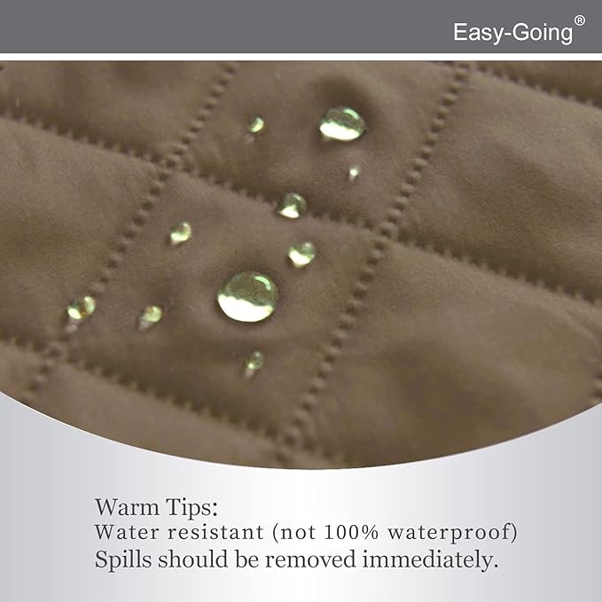 Easy-Going Recliner Chair Slipcover Reversible Sofa Cover Water Resistant Couch Cover Furniture Protector with Elastic Straps for Pets Dog (Recliner 22 inch, Camel/Ivory)