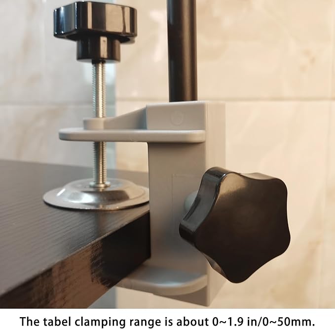 Dog Metal Grooming Table Arms Clamp, Heavy Duty Aluminium Alloy Pet Hair Cut Holder Adjustable H Bar Clamp Fixture Fixation(Clamping Range:0.2~1.9 in)(Inner Dia 22 * 22mm)