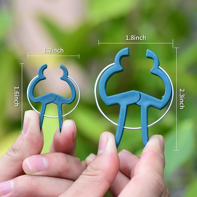 Plant Support Clips, 80 PCS Gentle Flower Plant Clamps for Supporting Vine Climbing Plants, Gardening Lever Loop Gripper Clips Help Stems Vines Grow Straight Upright, 2 Sizes in one Pack