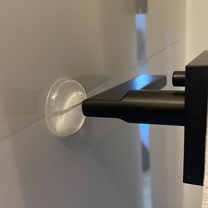 Wall Door Handle Stopper - 6 PCS Clear Round Rubber Door Knob Wall Shields, Guard Cushion Bumper Protectors for Wall - Stronger Self-Adhesive Silencer (1.57" 6PCS, Clear)