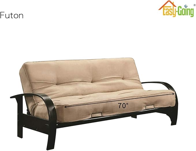 Easy-Going Futon Sofa Slipcover Reversible Sofa Cover Armless Futon Cover Furniture Protector Couch Cover Water Resistant Pets, Kids, Children, Dog, Cat (Futon, Pink/Beige)
