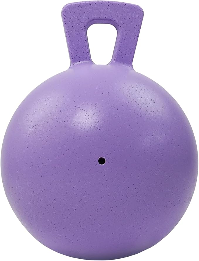 Jolly Pets Tug-n-Toss Heavy Duty Dog Toy Ball with Handle, 10 Inches/X-Large, Light Purple