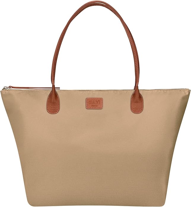 Nylon Tote Bag for Women, Large Foldable Weekend Hobo Purses for Women, Shoulder Tote Handbags with Zipper | Nylon, Large, Foldable, Weekend, Tote, with Zipper