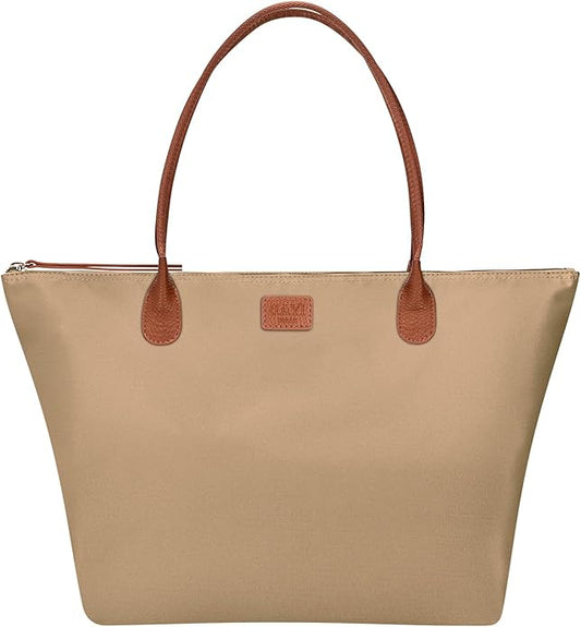 Nylon Tote Bag for Women, Large Foldable Weekend Hobo Purses for Women, Shoulder Tote Handbags with Zipper | Nylon, Large, Foldable, Weekend, Tote, with Zipper