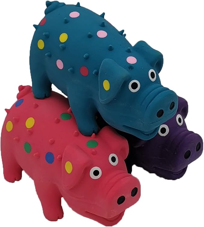 Hoiasem 3 Pack 4 Inch Mini Latex Dog Squeaky Toys Goblet Pig Dog Toy for Mimi Small Dogs