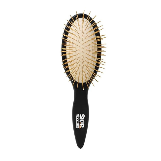 Pin Brush for Dogs, No-Scratch Rounded Pins, Gentle Detangling & Fluffing Brush for All Coat Types, Flexible Cushion Base, Ergonomic Handle for Daily Grooming