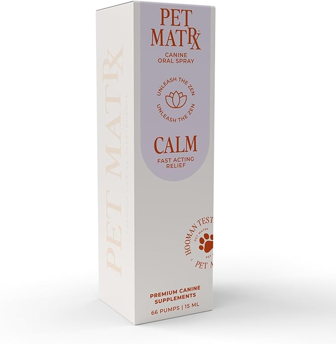 Calm Spray Supplement for Dogs - Nervous System Support, Anxiety Relief, Behavior Training - Vitamin B1, NAC, GABA, Curcumin