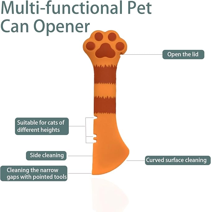Cat Spoons for Wet Food Pet Can Lid Cover, Silicone Multi-Function Cute Paw Shape Opener Spatula Cat Food Spoon Cat Food Can Lid (Mixing colors)