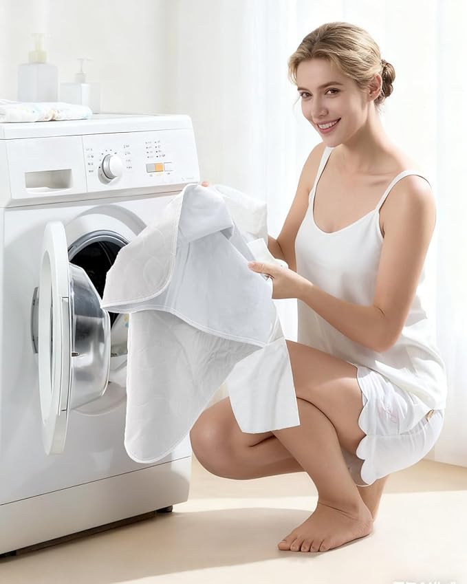 Washable Bed Pads 36" x 72" - 2 Pack, White, Waterproof Bed Pads for Incontinence, Bed Wetting Pads for Bed, Sofa, Floor, Resuable Underpads for Adults, Seniors, Pet