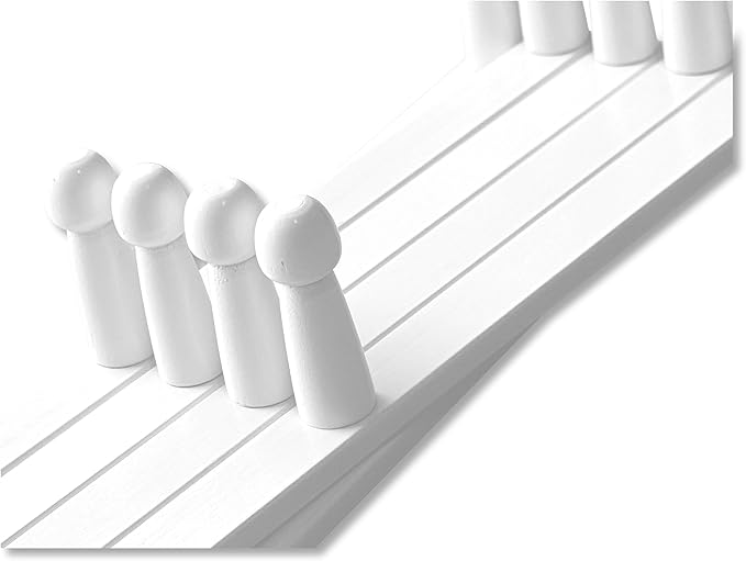 Mercurial Trade Expandable Wooden Coat Rack Hanger - Large Accordion Hanger with Expanding Pegs | Hand Made Modern Wooden Hat Rack for Wall | Hang Coat, Jacket, Hat | Wall Rack – 14 Hook, Chalk White