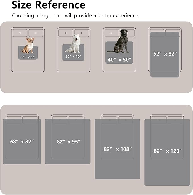 Tuffeel Waterproof Blanket for Couch, Leak Proof Dog Bed Blankets Reversible, Pet Throw Sofa Furniture Protector Machine Washable-52 x82,Light Grey+Dark Grey